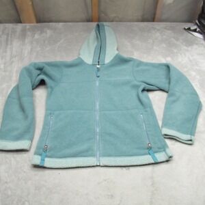 Patagonia Jacket Women XS Blue Synchilla Fleece Hooded Full Zip Outdoor USA MADE